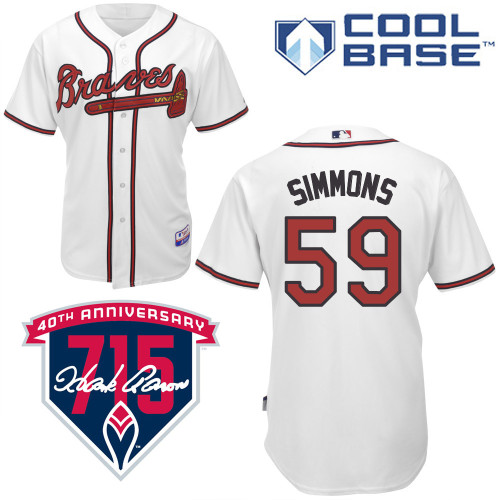 Shae Simmons #59 MLB Jersey-Atlanta Braves Men's Authentic Home White Cool Base Baseball Jersey
